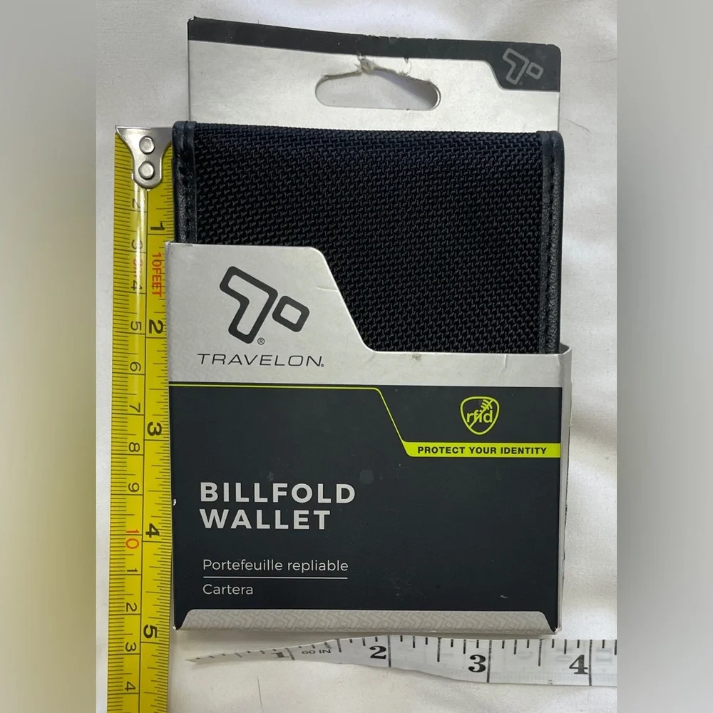 NEW! Travelon Billfold Wallet (Black) RFID-blocking protection